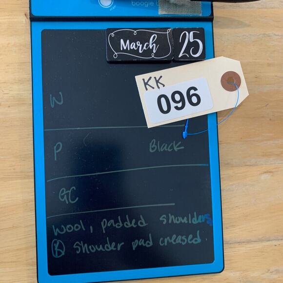 Boy. by Band of Outsiders Blazer Womens 2 Black Wool Padded Shoulder One Button - Picture 13 of 14